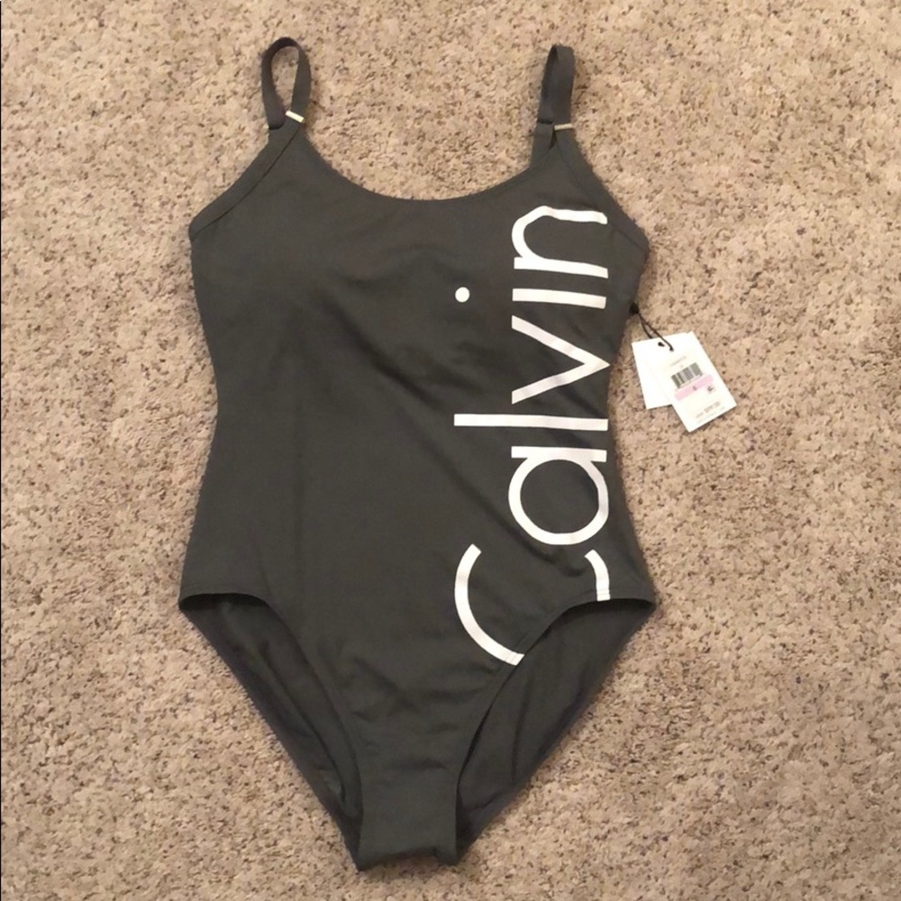 COPY - Calvin Klein Grey Swimsuit. SIZE 6
